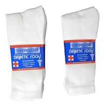 Dr Sol (6) Pair Men&#39;s Diabetic Crew Socks  Sz 10-13 White Cotton Blend - £10.00 GBP