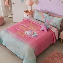 UNICORN GLOWS IN THE DARKNESS REVERSIBLE COMFORTER SET 3 PCS  TWIN SIZE - £93.86 GBP