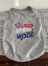 Patriotic Pet Dog Tee Shirt 3XL 3 Extra LARGE Red White Woof Firecracker... - $12.99