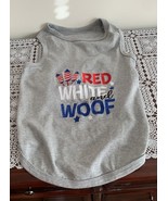 Patriotic Pet Dog Tee Shirt 3XL 3 Extra LARGE Red White Woof Firecracker... - $12.99