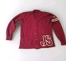 Vintage 40s 50s Varsity Letterman Cardigan Sweater Button Up  Mens Medium  - £46.22 GBP