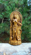 Bastet statue, Cat Goddess Egyptian, Wood carved Altar sculpture Feminine Wisdom - £79.00 GBP