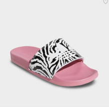 Adidas Adilette Comfort Slide Sandals Pink Zebra GY3560 Trefoil - £17.53 GBP