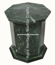 W 18&quot;x H 29&quot; Inch Green Marble Pedestal Handmade Stand Interior Decor E562 - £1,124.52 GBP