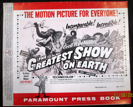 Charlton Heston:C.B De Mille:Dir:(Greatest Show On Earth) Movie Pressbook - £141.02 GBP