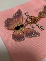 Kate Spade New York Metal Butterfly Key Fob Chain Ring Bag Charm Pink Mu... - £55.15 GBP