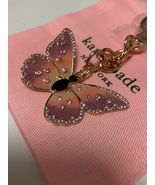 Kate Spade New York Metal Butterfly Key Fob Chain Ring Bag Charm Pink Mu... - £55.28 GBP