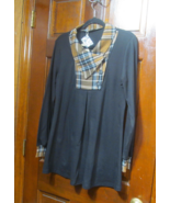 Timeson Women&#39;s lapel pullover tunic shirt M Plaid - €20,06 EUR