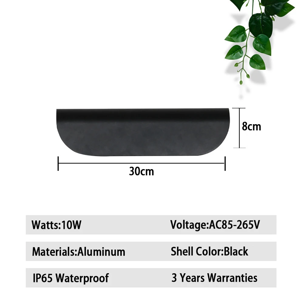 10W LED Waterproof Wall Lamp AC85-265V Modern Minimalist Style IP65 Wate... - £153.49 GBP
