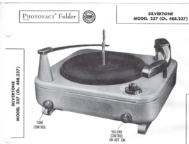 1951 Silvertone 237 Turntable Service Manual Photofact Sears Record Player Sams - £7.48 GBP