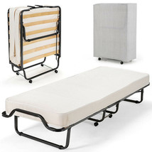 Rollaway Folding Bed with Memory Foam Mattress and Dust-Proof Bag Made i... - £195.70 GBP