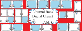 Journal Pages 8smp-Flower,Digital ClipArt,Dialy Journal,Scrapbook,Printable,PNG. - £0.98 GBP