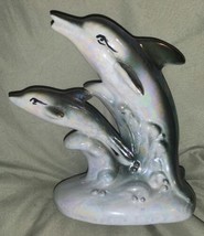 Leaping Iridescent Ceramic Dolphin Sculpture Figurine Tx. State Aquarium... - £19.53 GBP