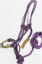 Horse Nylon Rope HALTER Lead Rope Rawhide Noseband Purple Pink Tack Hair... - $510.15 MXN