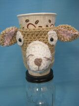 Chihuahua Mix Puppy Dog Crochet Handmade Cup Cozy Holder Gifts by Bren - $34.96 CAD