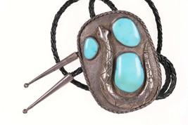 Large Vintage Native American Sterling/turquoise Rattlesnake bolo - £335.55 GBP