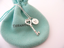 Tiffany Co Silver Heart Key Locks Necklace Pendant Charm Chain Gift Pouch Love - £319.68 GBP