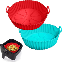 2 Pack Air Fryer Silicone Liners Pot for 3 to 5 QT, Basket Bowl, Replacement of  - £11.08 GBP