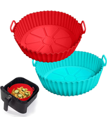 2 Pack Air Fryer Silicone Liners Pot for 3 to 5 QT, Basket Bowl, Replace... - £11.00 GBP