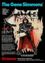 KISS Band Gene Simmons Dynasty Kramer AXE-BASS 20 x 28 Poster / Ad - $40.00