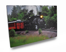 Scratch &amp; Dent Flickering LED Steam Engine Train Scene Canvas Wall Hanging - £16.13 GBP