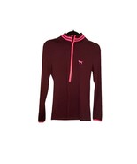 VS PINK ULTIMATE Size XS Burgundy Dark Red Pink 1/4 Zip Track Jacket Pul... - $331.20 MXN