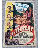 The Threat 1949, Noir/Thriller Original Vintage One Sheet Movie Poster  - £39.01 GBP