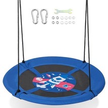 40 Inches Saucer Tree Swing with Adjustable Hanging Ropes and 900D Oxfor... - £55.17 GBP