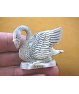 (SWAN-2) little happy gray Swan shed ANTLER figurine Bali detailed carvi... - £55.13 GBP