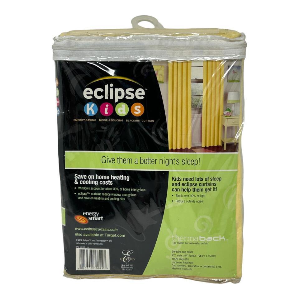 Eclipse Kids Miley Yellow Rod Pocket Panel Blackout, Thermal, Energy Saving 84" - $11.42