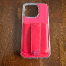 Walli Case iPhone 14 Pro Card Holder Finger Strap Wallet Hot Pink - £19.29 GBP