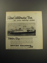 1957 British Railways Ad - Have waterway fun ..on your railway ticket - £14.48 GBP