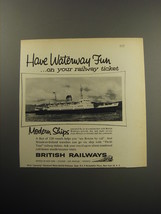 1957 British Railways Ad - Have waterway fun ..on your railway ticket - $18.49