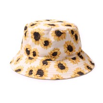 Sunflower Cotton Bucket Hat Beige Yellow - £17.36 GBP