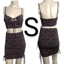 Navy Rose Print Top &amp; Skirt Set~Size S - $31.79