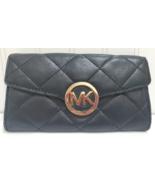 Ladies MICHAEL KORS Black Quilted Buttery Soft Leather Snap Flap Wallet ... - £22.35 GBP