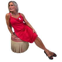 Vintage 1950s Lorraine Red Nylon Full Slip NWT Sz 38 M - $79.30