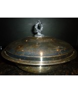 VINTAGE SHERIDAN SILVER ON COPPER SILVERPLATE LIDDED SERVING CHAFING DISH - £9.24 GBP
