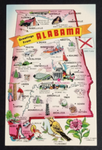 Greetings from Alabama AL Large Letter State Map Tichnor UNP Postcard c1960s - £4.71 GBP