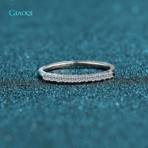 9K White Gold 0.22 Carats Micro Shiny Diamond Moissanite Wedding Ring for Women - £60.23 GBP