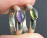 sterling silver ring lot X2 Amethyst Peridot size 5.5 OLD ESTATE SALE - £38.85 GBP