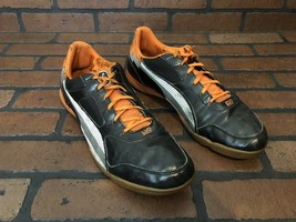 Puma evoSPEED 4 Sala Indoor Soccer Shoes Gum Sole Size 12 Black And Orange - £27.69 GBP