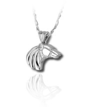Sterling Silver Polar Bear Funeral Cremation Urn Pendant for Ashes w/Chain - £259.79 GBP