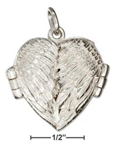 Locket Sterling Silver High Polish Angel Wings Heart Locket - £45.54 GBP+