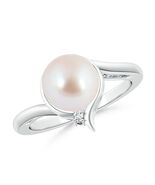 ANGARA Akoya Pearl Solitaire Ring in Sterling Silver (Size-8mm) - $606.44+