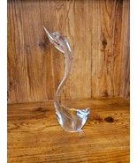 Vintage Murano Clear Controlled Bubble Art Glass Swan Figurine Paperweight  - £11.09 GBP