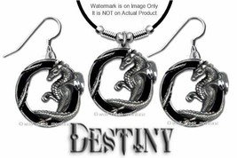 Winged Dragon Necklace &amp; Earrings Set - Mythical Medieval - Free Ship #Dl&#39; - $20.76