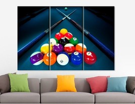 Billiards Pool Canvas Print Billiards Canvas Game Room Decor Canvas Print Billia - £39.16 GBP