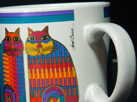 Vintage 80&#39;s LAUREL BURCH RAINBOW CAT COUSINS Gold Trim Coffee Tea Mug C... - £22.85 GBP