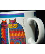 Vintage 80&#39;s LAUREL BURCH RAINBOW CAT COUSINS Gold Trim Coffee Tea Mug C... - £22.64 GBP